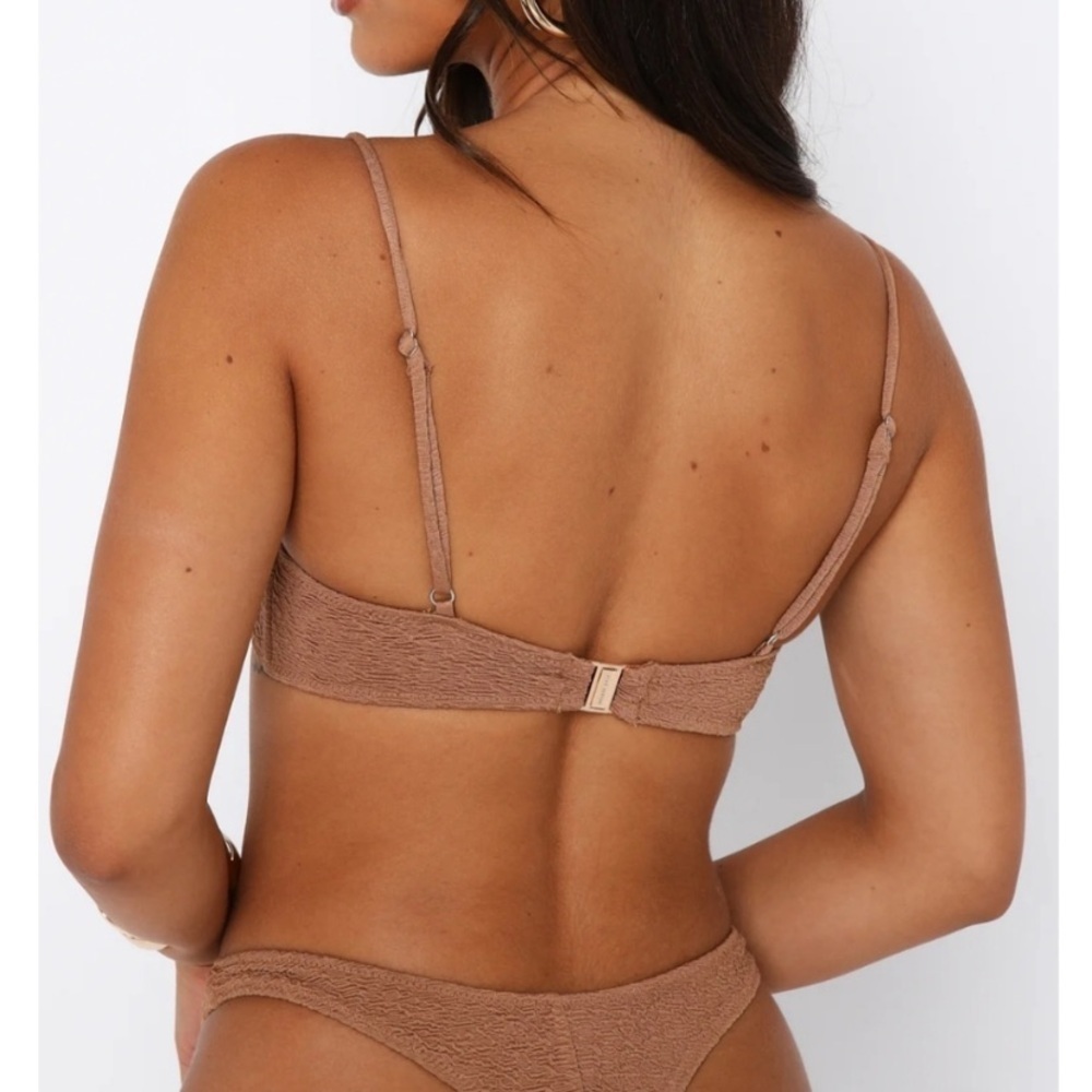 White Fox New Island in the Sun Underwire Bikini Top Mocha Tan Size XL - Picture 2 of 7